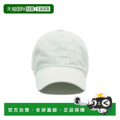 ACNE STUDIOS 男士帽子 C40477CKN AW2026 白色 水洗LOGO棒球帽