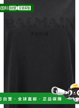 BALMAIN 女士T恤 DH1EG010BC72YGD AW2024 黑色 Vintage Grey Cot