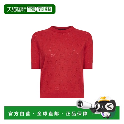 GUCCI 女士针织衫 856204XKFCO5741 SS2026 红色短袖