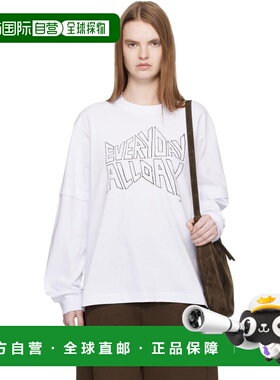 1h可退 潮奢 Sacai 女士 白色 geoff sacai 系列印花长袖 T 恤 26