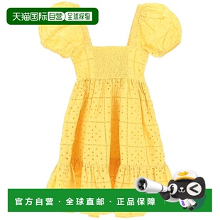 GANNI 女士连衣裙 F7925342 AW2023 黄色 BRODERIE MINI DRESS