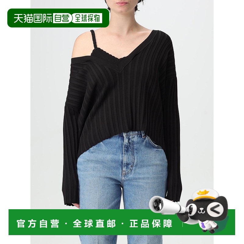 1h可退 MOSCHINO 女士针织毛衣 091032031555 SS2025 黑色 Pullov