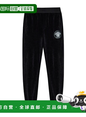 VERSACE 男士运动裤 10162821A159681B000 CO 黑色 天鹅绒运动裤