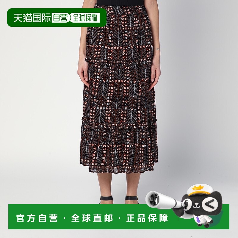 1h可退 潮奢 ISABEL MARANT 女士 Diya 棉质薄纱印花半身裙 25PJU