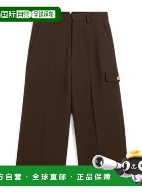 Ami Paris 女士休闲裤 FSO423WV0051221 AW2024 黑色阔腿裤直筒裤