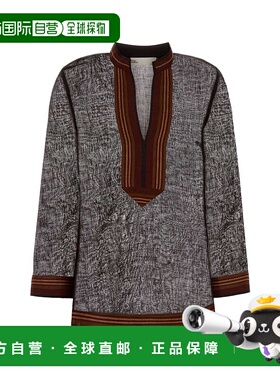 TORY BURCH 女士衬衫 180051209 SS2026 棕色 Brown linen blouse