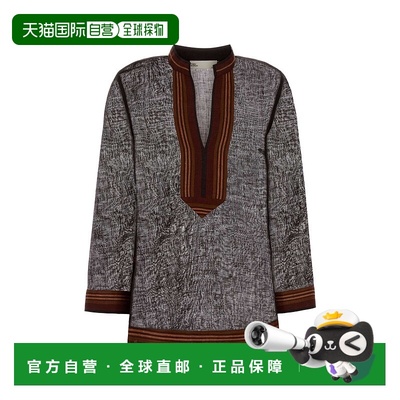 TORY BURCH 女士衬衫 180051209 SS2026 棕色 Brown linen blouse