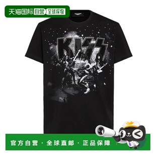 DSQUARED2 男士T恤 S78GD0105D20035900 CO 黑色 KISS CIGARETTE