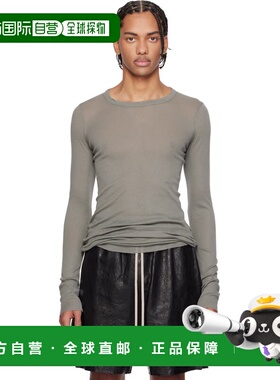 1h可退 潮奢 rick owens 瑞克 欧文斯 男士 灰色 Temple Rib 长袖