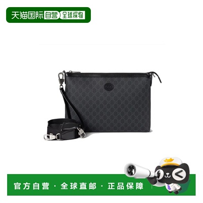 GUCCI 男士斜挎包 79208492THN1000 SS2025 黑色 GG Supreme fabr