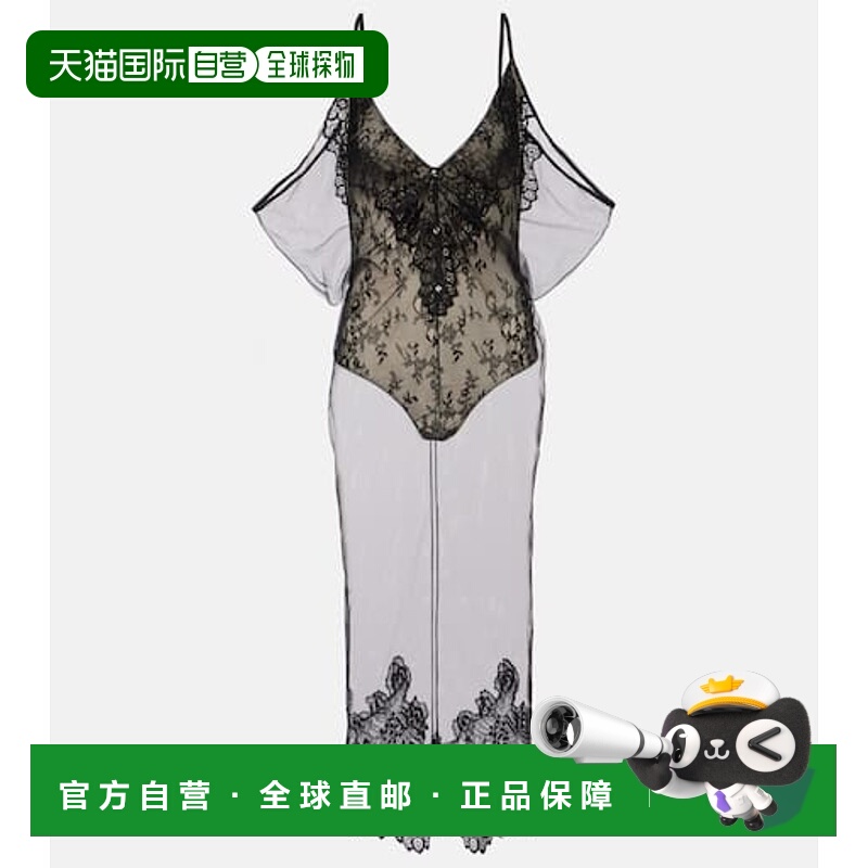 1h可退 潮奢 The Attico 女士 透视蕾丝连体衣 black黑色 舒适时