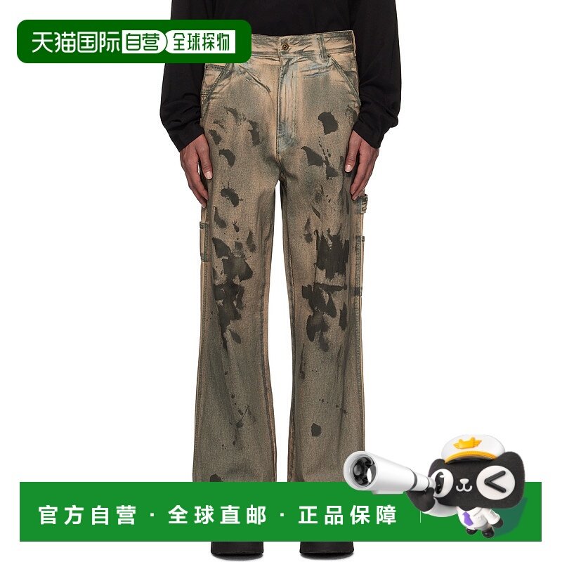 1h可退 潮奢 We11Done 男士 灰色 & 驼色 Carpenter 牛仔裤 WDDP3