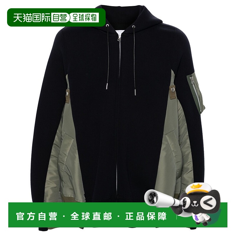 潮奢 Sacai 男士 斜纹连帽衫 SCM219 blue蓝色 舒适时尚