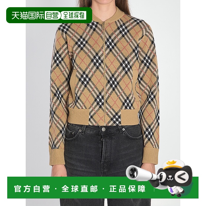 1h可退 BURBERRY 女士针织毛衣 8110607C1309 AW2025 浅棕色 Chec