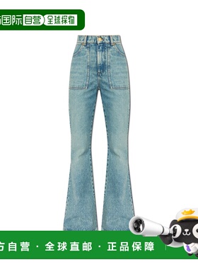 BALMAIN 女士牛仔裤 EF1MJ115DF246FF SS2025 蓝色 Flared jeans
