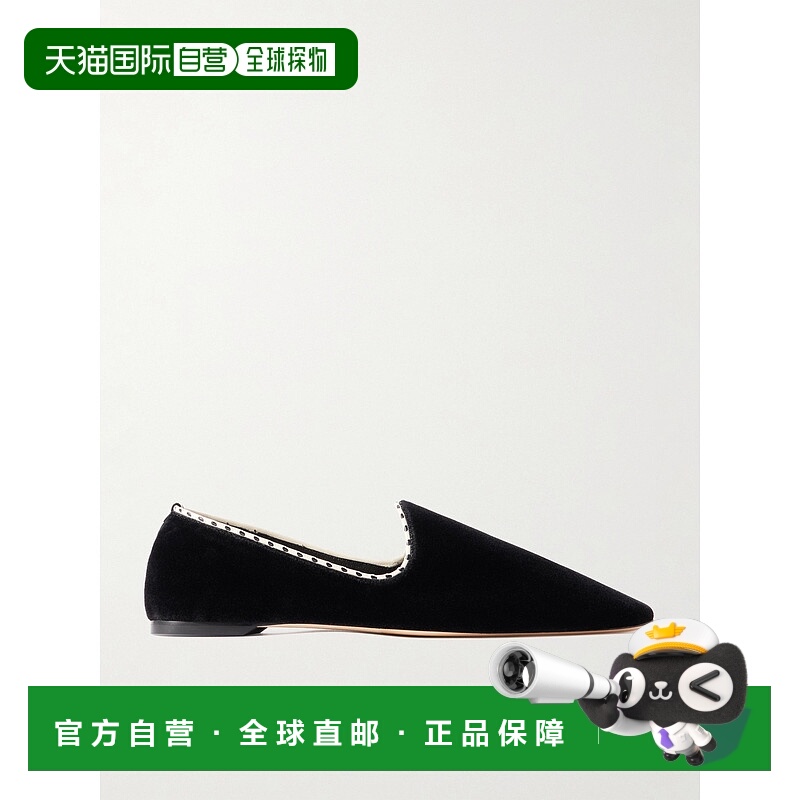 1h可退 潮奢 TOTÊME 女士 皮革边天鹅绒便鞋 252WAS0224FB0420BLA