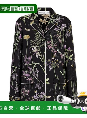 DIOR 女士衬衫 441V33A6435X9864 AW2024 黑色 单排扣长袖衬衫