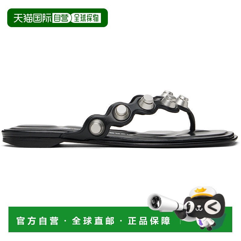 1h可退 潮奢 Alexander Wang 亚历山大 王 女士 黑色 Rexa 夹趾凉