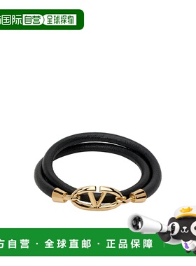 VALENTINO 男士手链手镯 YJ0R87RMP0NO AW2024 黑色徽标手链 配饰