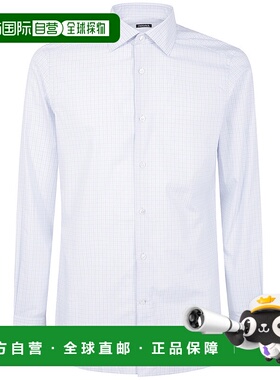 Zegna男士衬衫201602A29MS0MT436杰尼亚长袖格纹