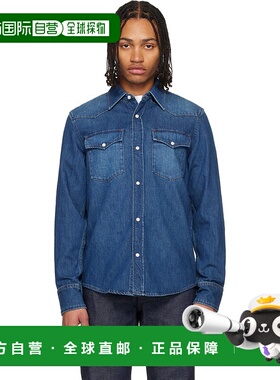 1h可退 潮奢 A.P.C. 男士 蓝色 Western 牛仔衬衫 COHMEH12632