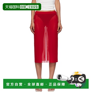 1h可退 潮奢 The Frankie Shop 女士 红色 Suva Sheer 半身裙 SKF