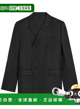 CELINE 男士夹克 2V07W783V10CR AW2024 黑色 双排扣羊毛西装外套