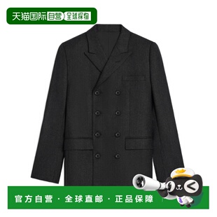 CELINE 男士夹克 2V07W783V10CR AW2024 黑色 双排扣羊毛西装外套
