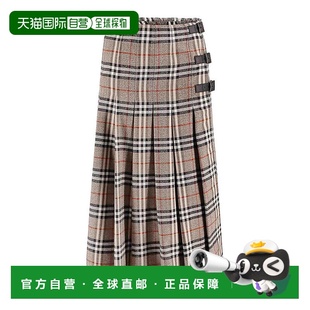 SS2025 黑色 Long BURBERRY skirt 8110428 wool with 女士半身裙