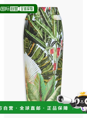 付款1h内可退 潮奢 FARM RIO 女士 印花亚麻中长半身裙 337792AMA