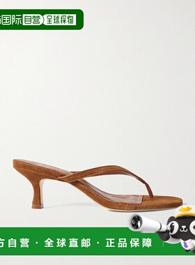 1h可退 潮奢 Staud 女士 Freja 绒面革凉鞋 F25P5004BGTAN高跟