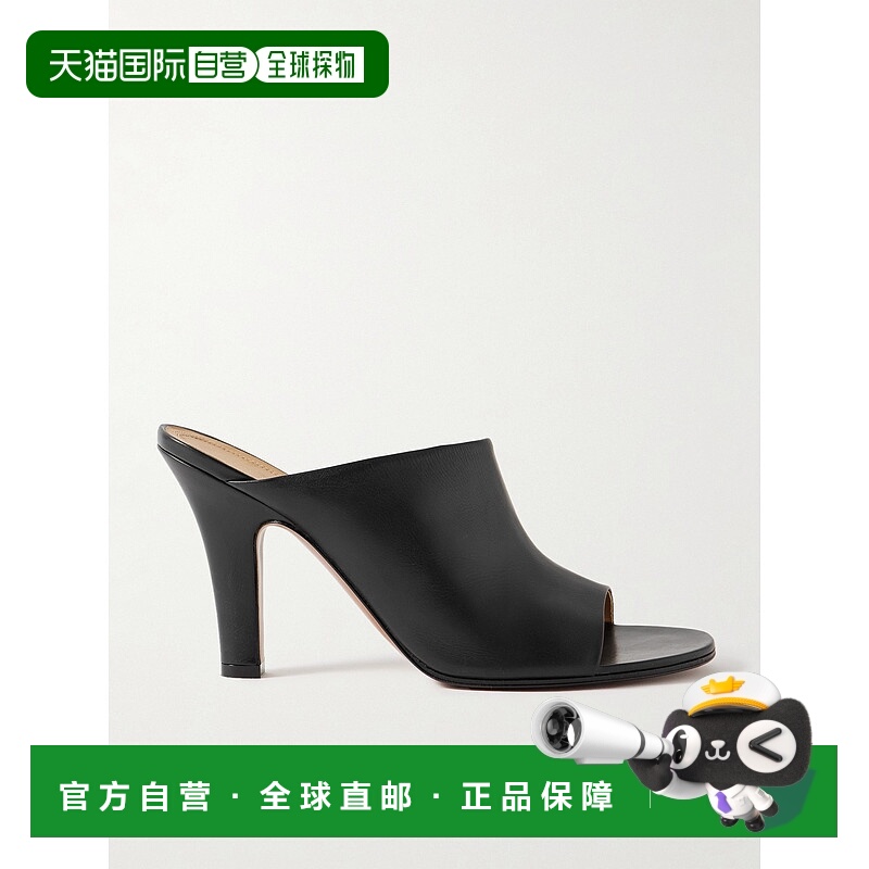 1h可退 潮奢 The Row 女士 Signum 皮质凉拖 F1630L57ABLACK