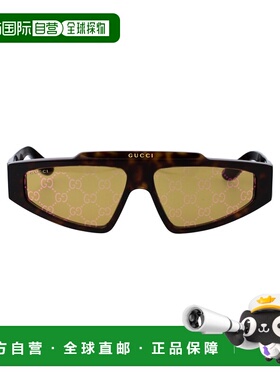 1h可退 GUCCI 男士太阳镜 GG1591S002 AW2025 黑色 几何框太阳镜