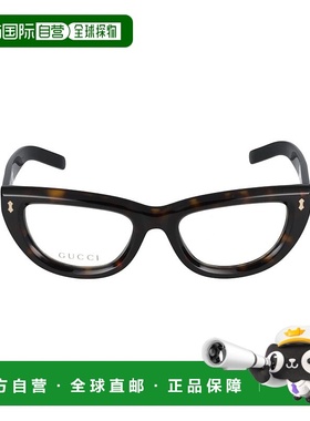 GUCCI 女士眼镜 GG1521O002 SS2024 黑色 徽标字母平光镜古驰