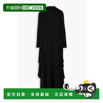 潮奢 alaia 女士 连帽垂褶弹性针织长款连衣裙 AA9R12314J050