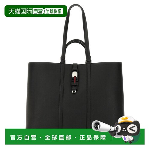 GUCCI 男士手提包 816753AAEF61042 SS2025 黑色 饰织带大号托特