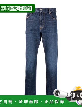 DIESEL 男士牛仔裤 A0356809C0301 AW2022 蓝色直筒牛仔裤 直筒裤