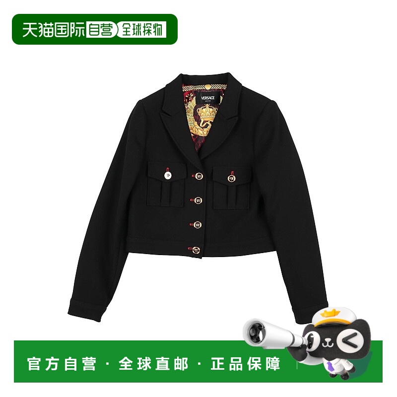 1h可退 潮奢 versace 女童 西装外套童装 black黑色 舒适时尚