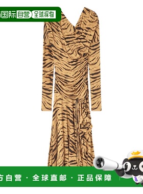 GANNI 女士连衣裙 T4381894 AW2025 黑色 Ganni Printed Ruched L