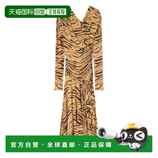 AW2025 黑色 Ganni GANNI Ruched T4381894 Printed 女士连衣裙