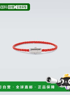 1h可退 潮奢 Bottega Veneta 葆蝶家 男士 编织皮革纯银手链