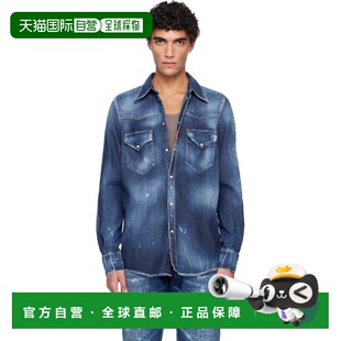 1h可退 潮奢 Dsquared2 二次方 男士 蓝色 Fashion Western 牛仔