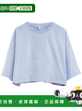 LOEWE 女士卫衣 S359Y22X845140 SS2025 蓝色 短款T恤