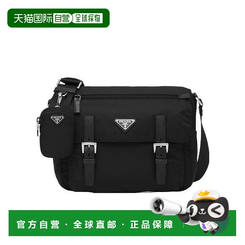 1h可退 PRADA 女士斜挎包 1BD953RV44VB1MF0002 CO 黑色 Re-Nylon