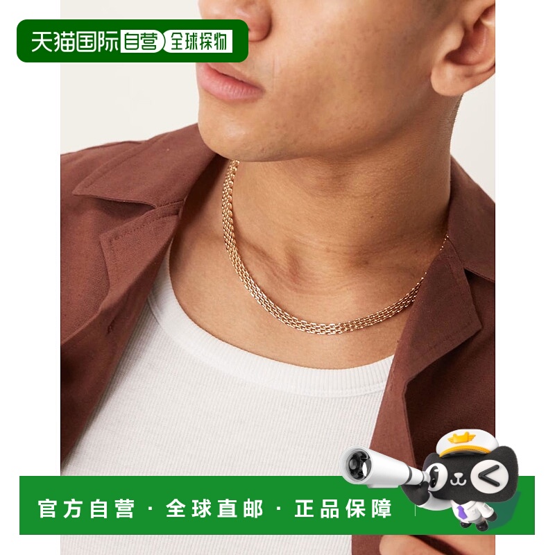 1h可退 潮奢 ASOS 男士 festival 设计手表链项链(金色)