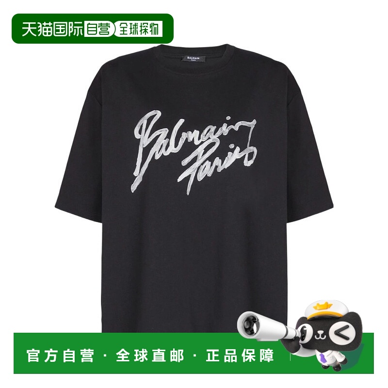 BALMAIN 女士T恤 GF1EG110BD41EAB SS2026 黑色 短袖T恤