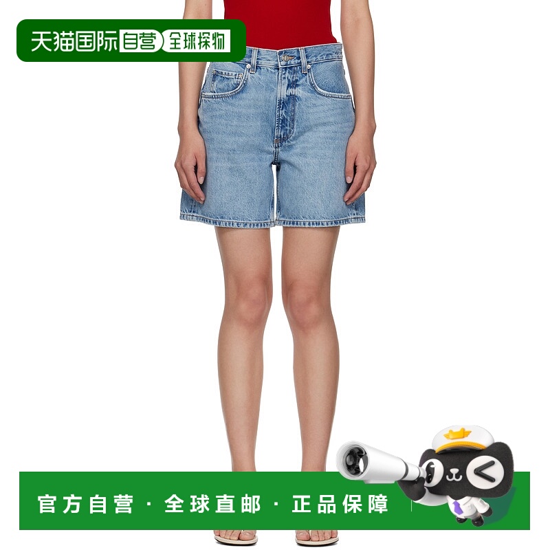 1h可退 潮奢 ANINE BING 女士 蓝色 Heath 牛仔短裤 A0511428