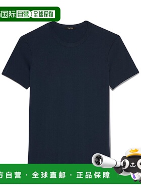1h可退 TOM FORD 男士T恤 T4M08104NAVY SS2025 蓝色 弹性平纹针