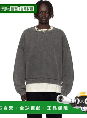 1h可退 潮奢 Acne Studios 艾克妮 男士 灰色徽标贴饰套头衫 CI01