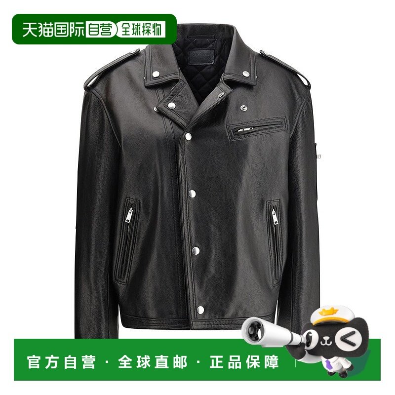1h可退 潮奢 Prada 普拉达 女士 皮革機車夾克 58A207SOOO11KD